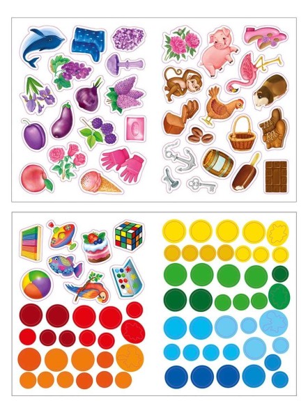 Изучаем цвета, слова, цифры с наклейками. Робинс