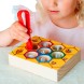 Сортер деревянный Пчелки и Улей с щипцами, учим цвета
