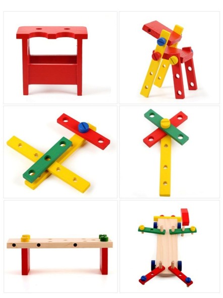 Деревянный конструктор стучалка машина