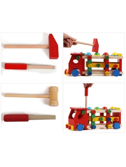 Деревянный конструктор стучалка машина