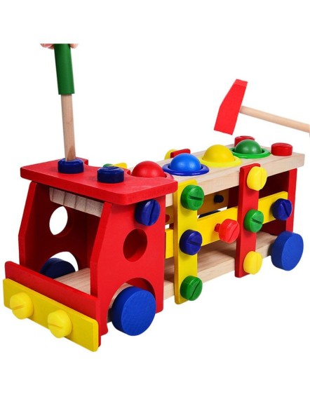 Деревянный конструктор стучалка машина