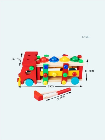 Деревянный конструктор стучалка машина