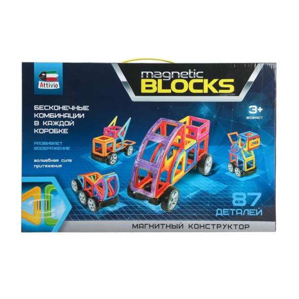 Конструктор магнитный Attivio, 87деталей