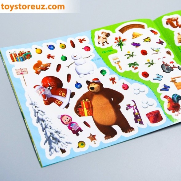 Альбом 250 наклеек "Маша и медведь", Маша и Медведь