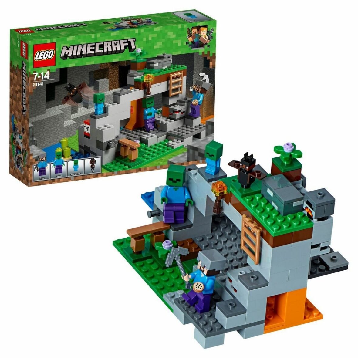 Конструктор LEGO Minecraft Пещера зомби 21141