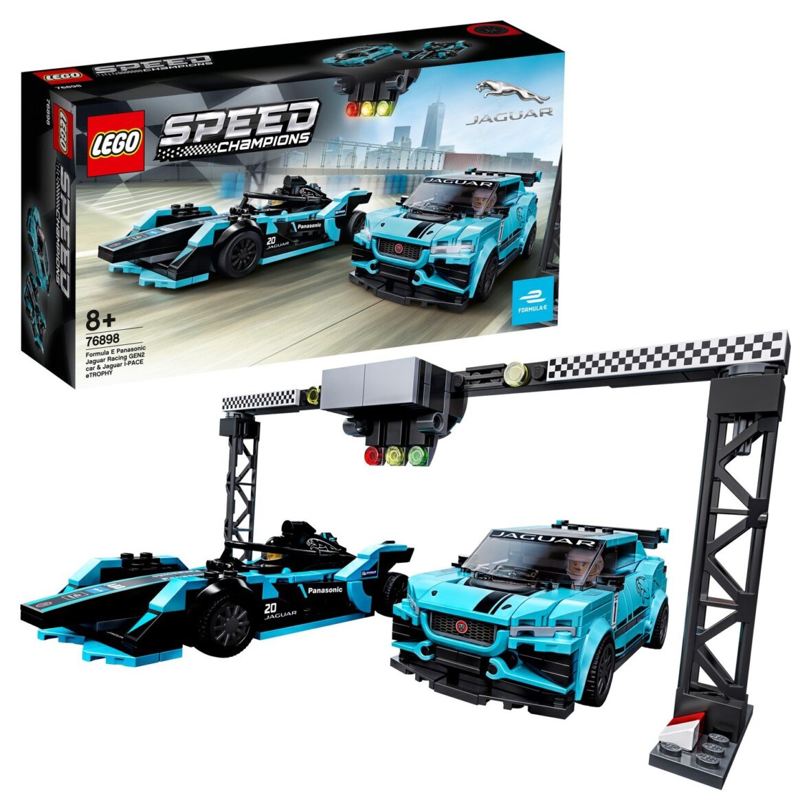 Конструктор LEGO Speed Champions Formula E Panasonic Jaguar Racing GEN2 car Jaguar I-Pace eTrophy 76898 — УЦЕНКА! Повреждена упаковка в 2х местах