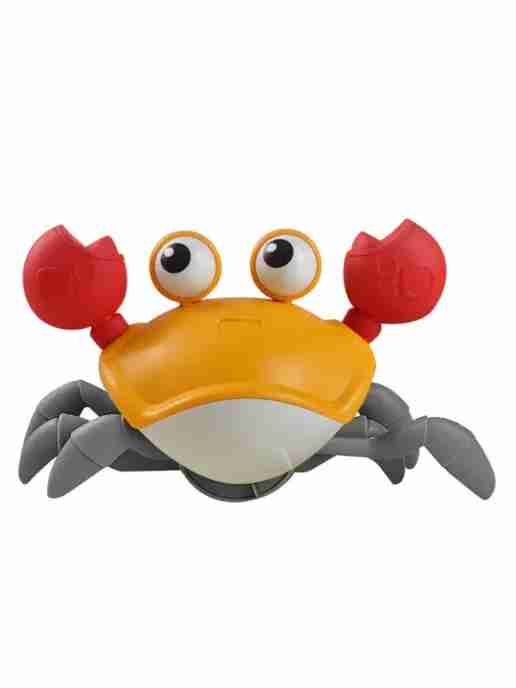Интерактивная игрушка Забавный краб Оранжевый на веревочке, плавает и ходит