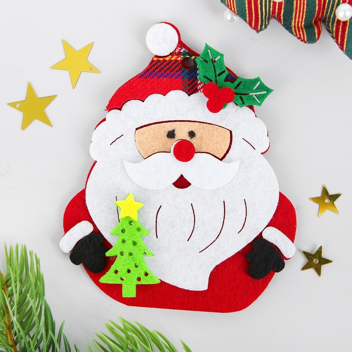 Набор для творчества – создай ёлочное украшение из фетра «Дед мороз с ёлочкой»