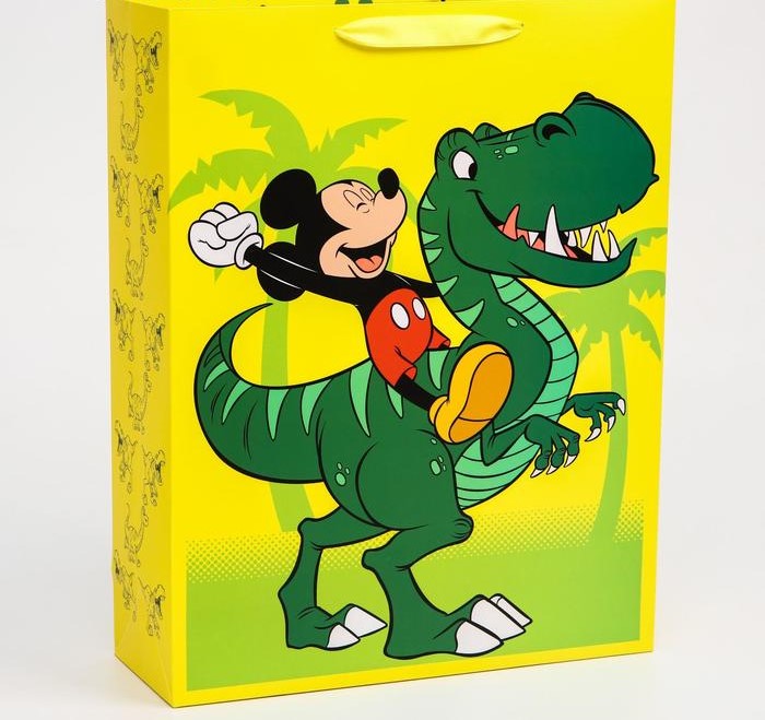 Пакет ламинат вертикальный “Dino”, Микки Маус, 31х40х11 см