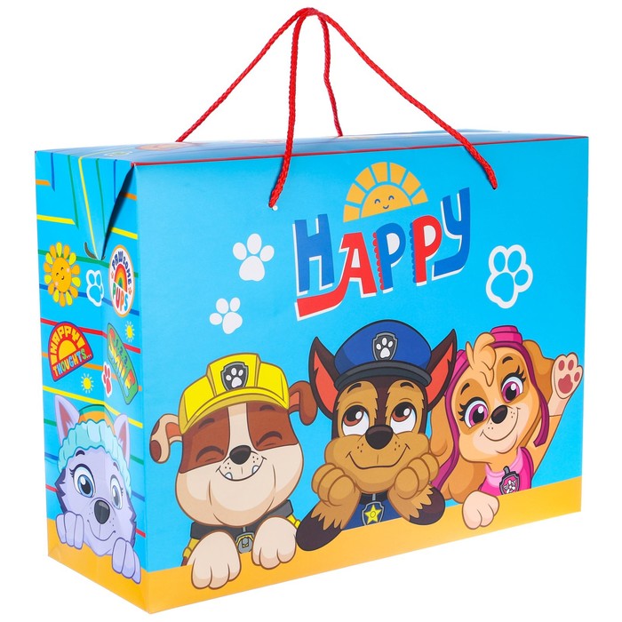 Пакет-коробка, “Happy”, Щенячий патруль, 40х30х15 см