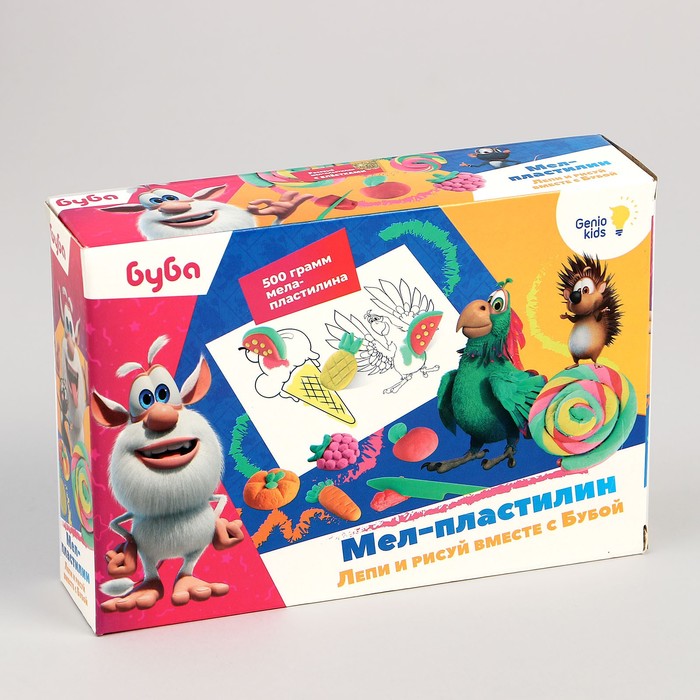 Набор для детского творчества «Мел-пластилин. Лепи и рисуй вместе с Бубой», Genio Kids