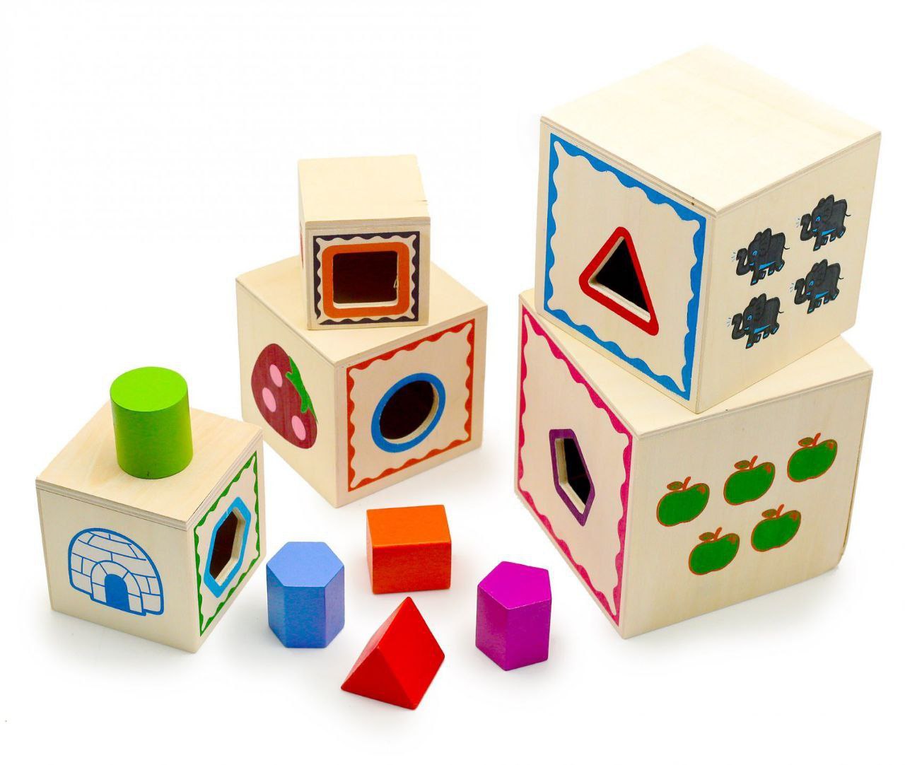 Детская деревянная игрушка Кубики сортер